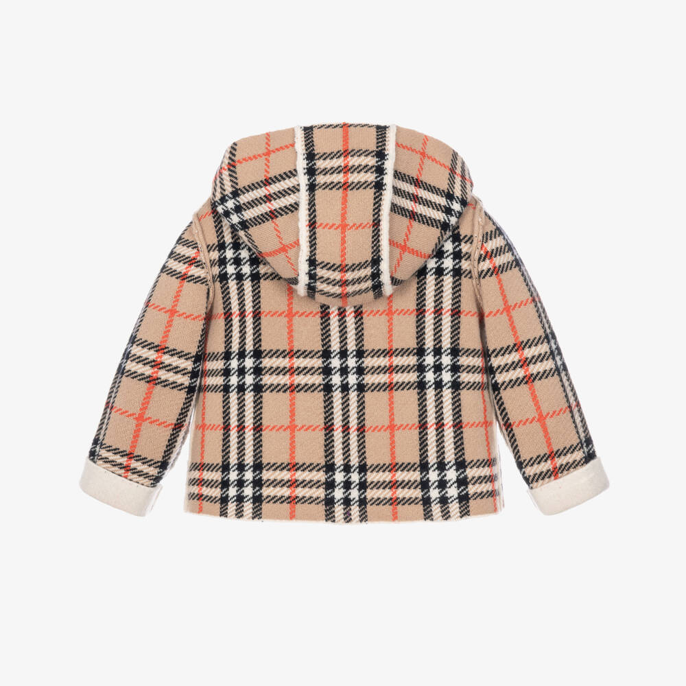 Burberry-Ivory & Burberry Check Reversible Baby Jacket | Childrensalon