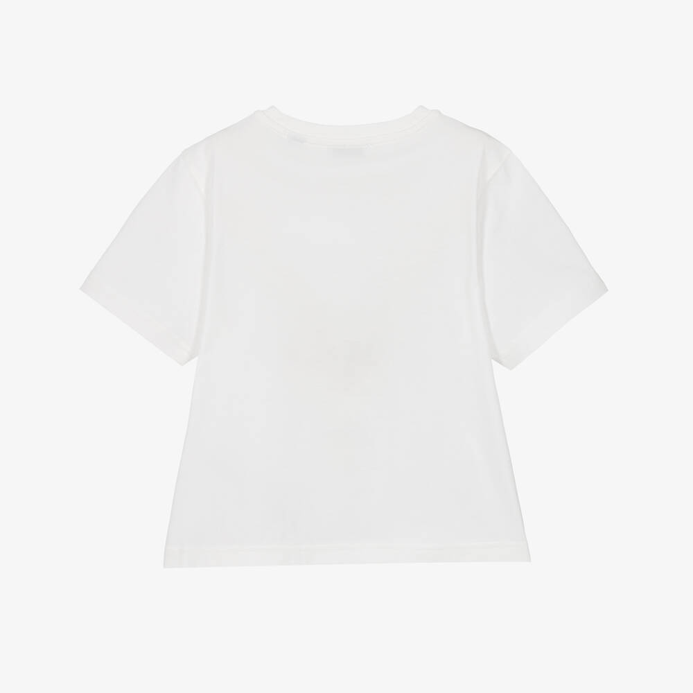 Burberry-Ivory Cotton Thomas Bear & Friends T-Shirt | Childrensalon