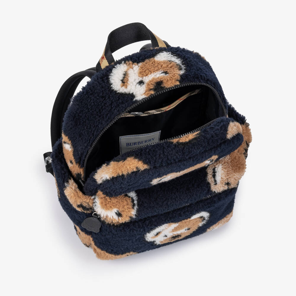 Burberry-Navy Blue Huey Backpack with Thomas Bear (37cm) | Childrensalon