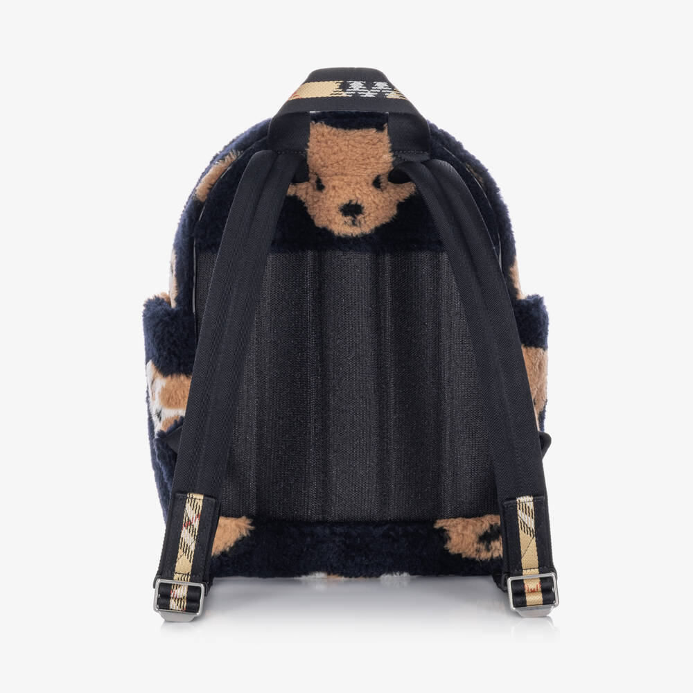 Burberry-Navy Blue Huey Backpack with Thomas Bear (37cm) | Childrensalon