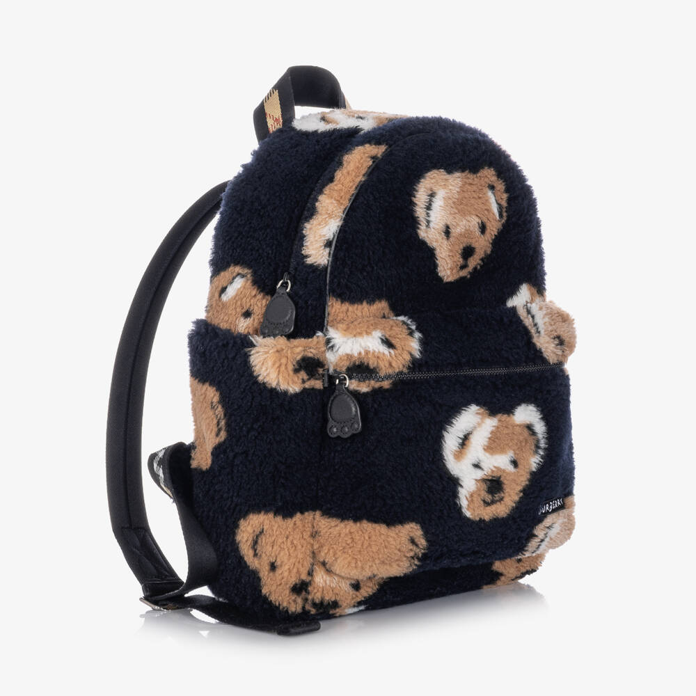 Burberry-Navy Blue Huey Backpack with Thomas Bear (37cm) | Childrensalon