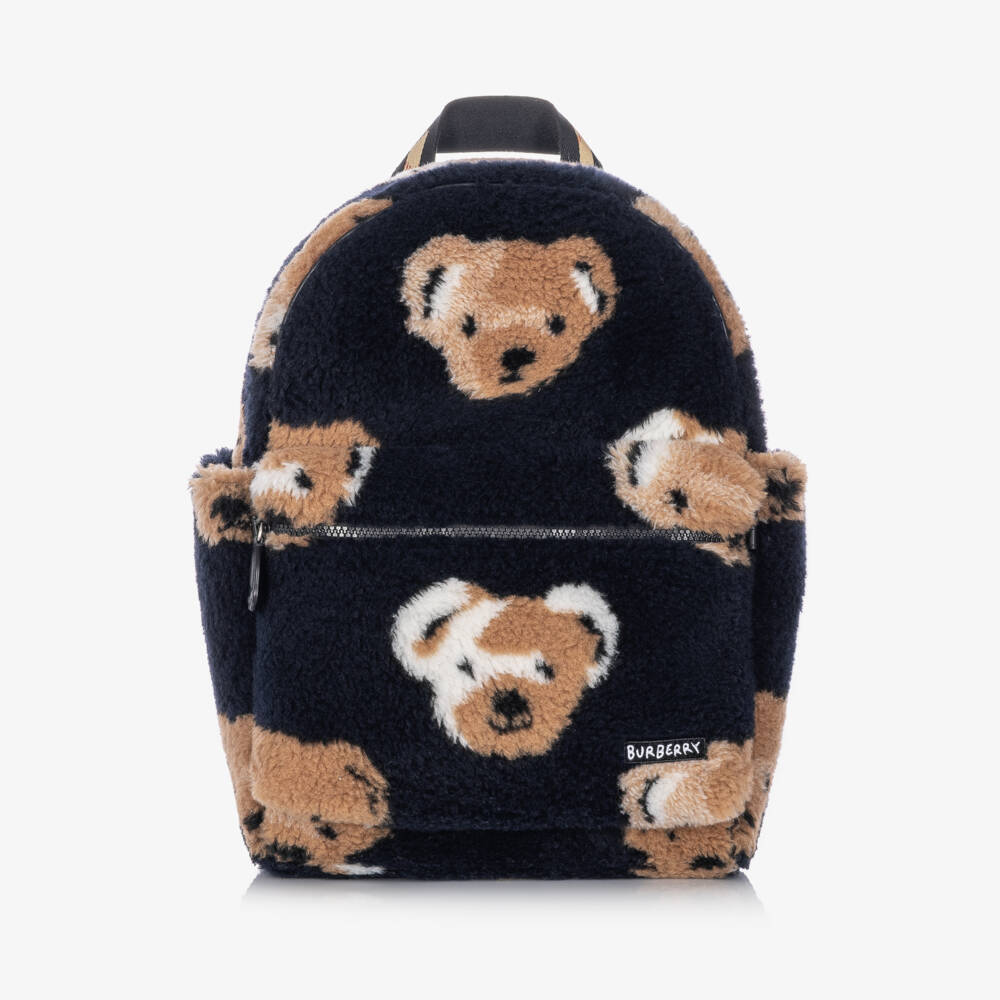 Burberry-Navy Blue Huey Backpack with Thomas Bear (37cm) | Childrensalon