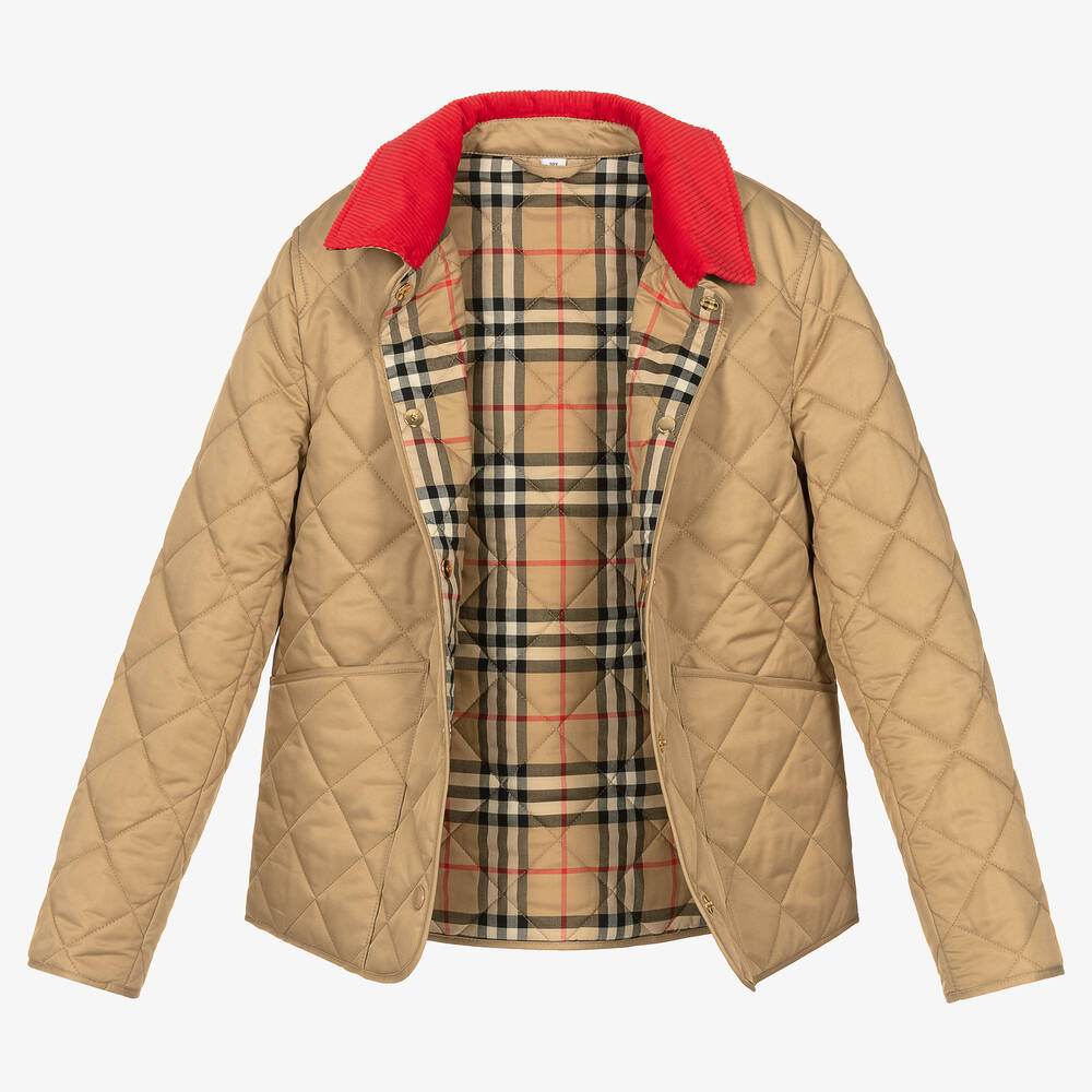 Burberry-Teen Beige Quilted Jacket | Childrensalon