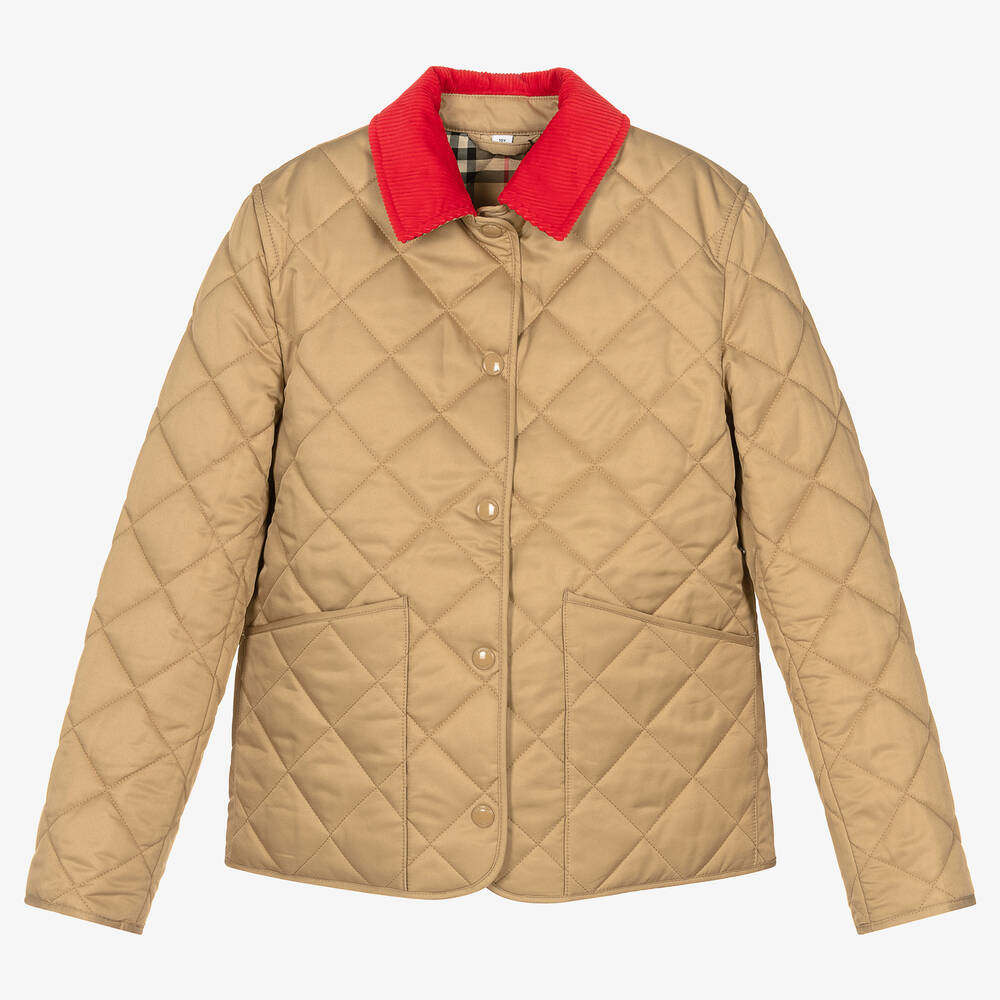 Burberry-Teen Beige Quilted Jacket | Childrensalon