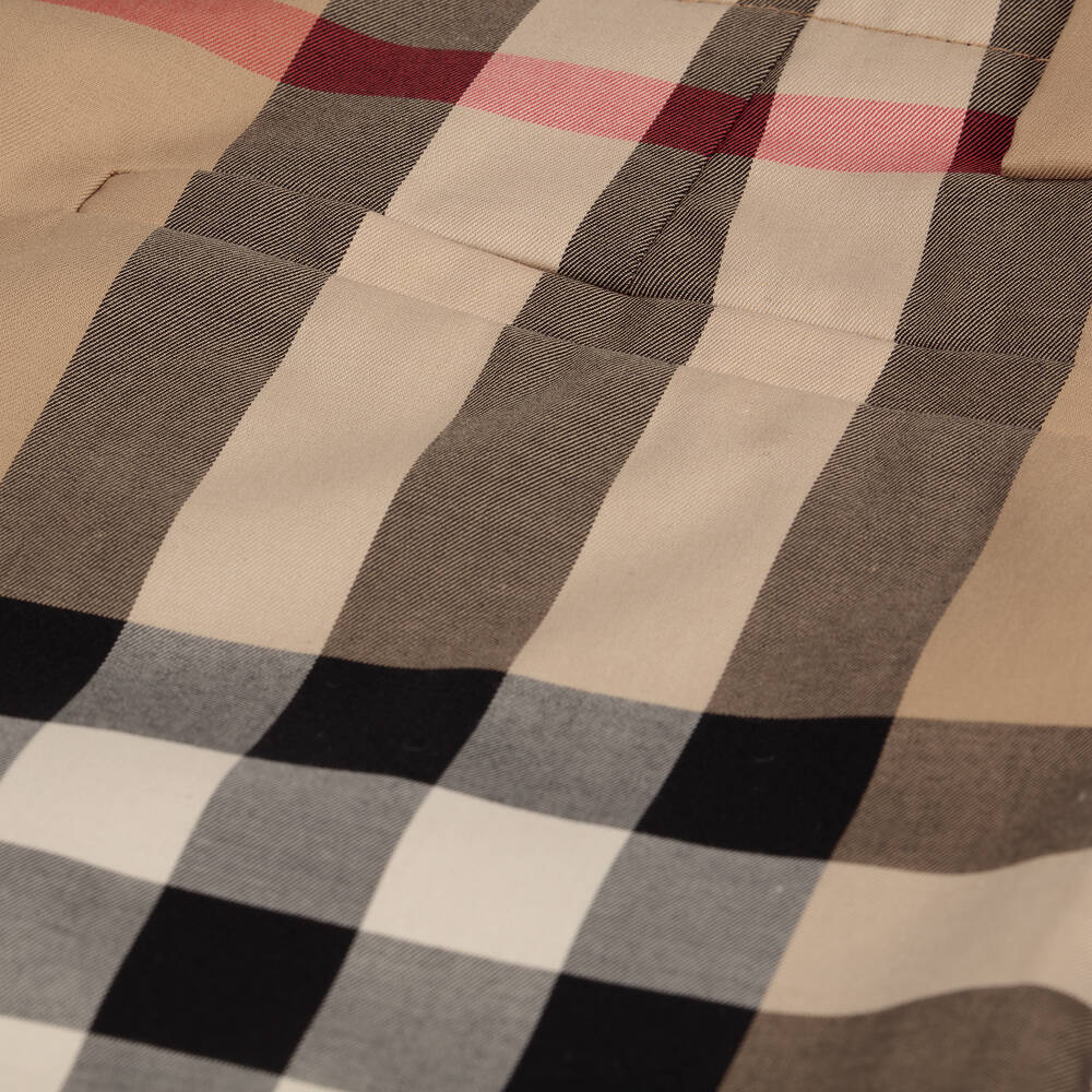 Burberry-Teen Boys Beige Check Shorts | Childrensalon