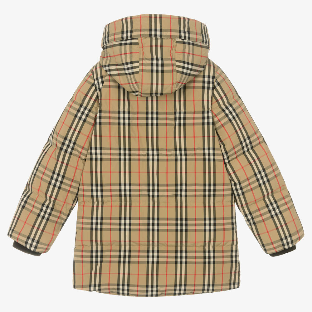 Burberry-Teen Boys Beige Puffer Coat | Childrensalon