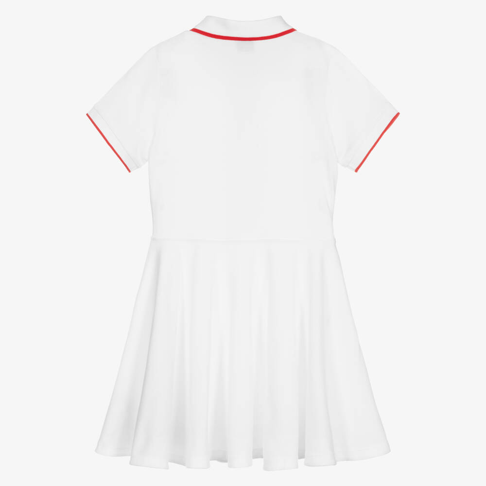 Burberry-Белое платье с полоской Icon для подростков | Childrensalon