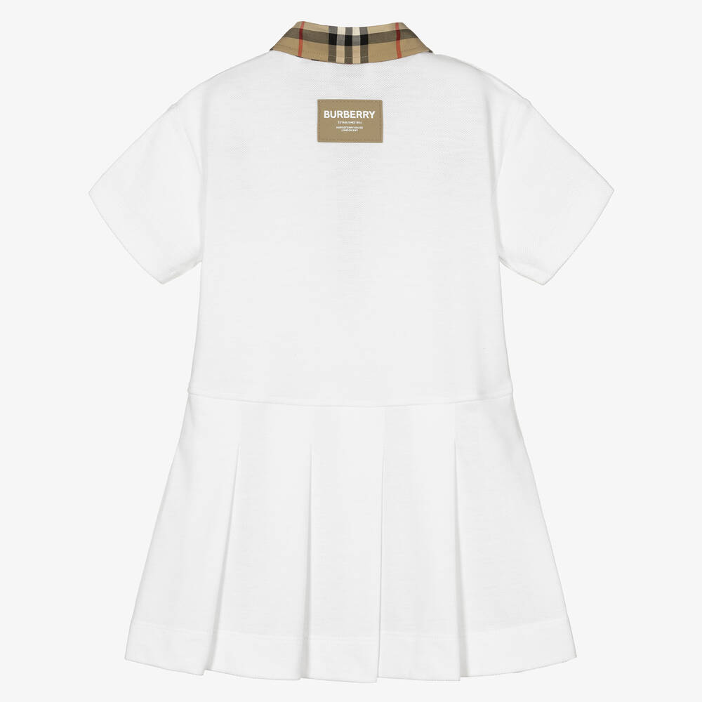 Burberry-White Vintage Check Baby Dress | Childrensalon