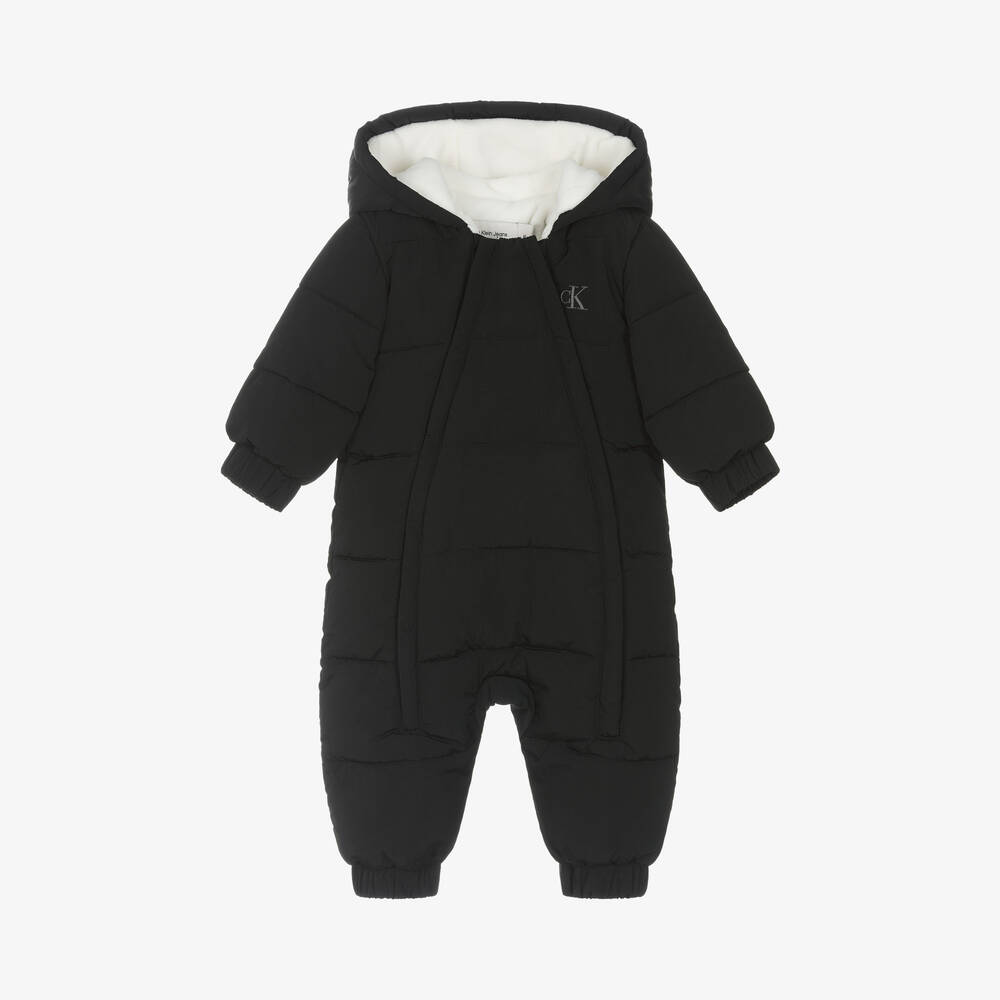 Calvin Klein-Baby Boys Black Monogram Snowsuit | Childrensalon