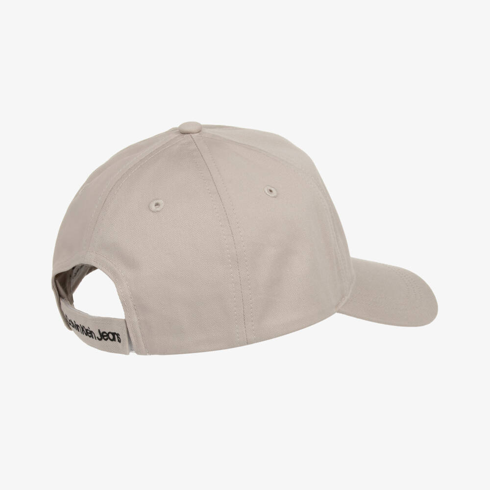 Calvin Klein-Beige Organic Cotton CK Cap | Childrensalon