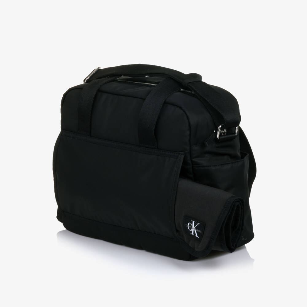 Calvin Klein-Black CK Logo Baby Changing Bag (35cm) | Childrensalon