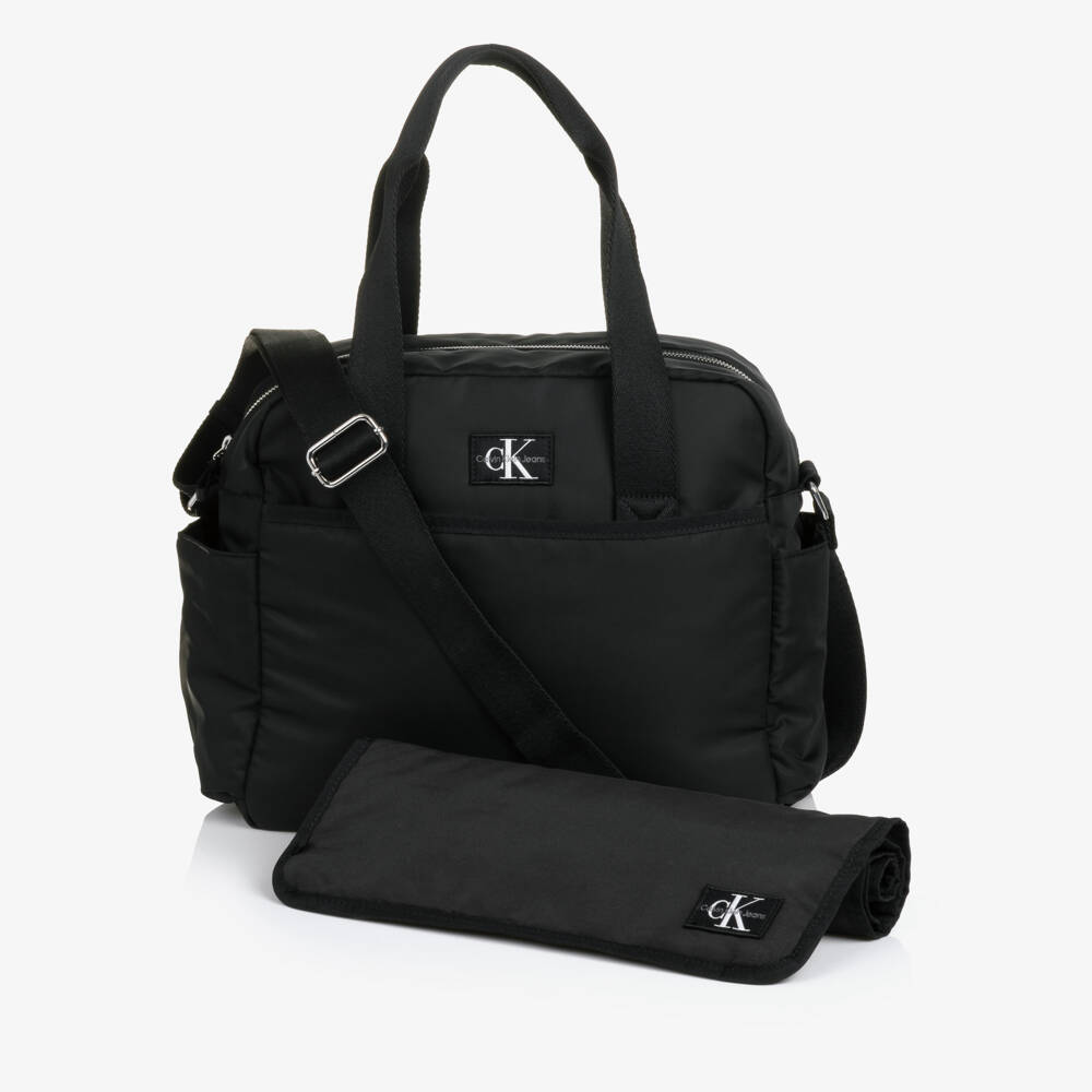 Calvin Klein-Black CK Logo Baby Changing Bag (35cm) | Childrensalon