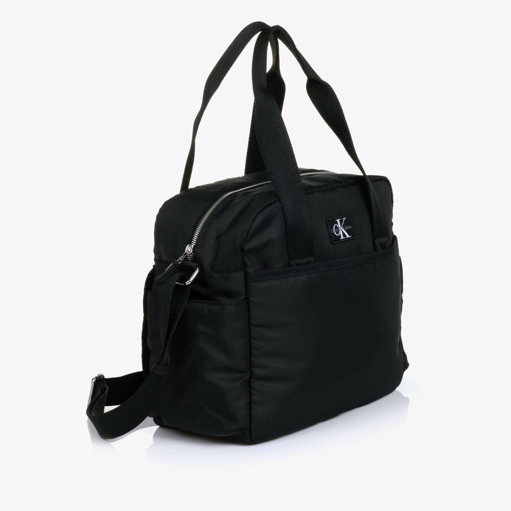 Calvin Klein-Black CK Logo Baby Changing Bag (35cm) | Childrensalon