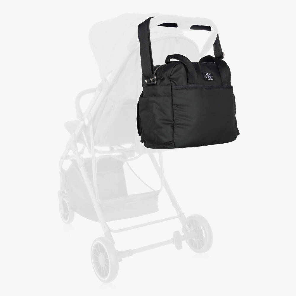 Calvin Klein-Black CK Logo Baby Changing Bag (35cm) | Childrensalon