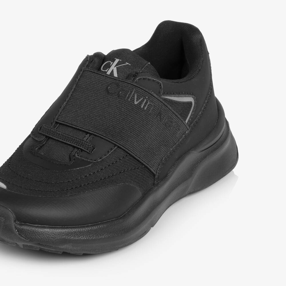 Calvin Klein-Black CK Logo Slip-On Trainers | Childrensalon