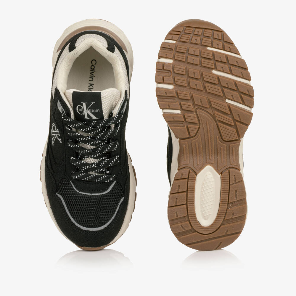 Calvin Klein-Black CK Logo Tennis Trainers | Childrensalon