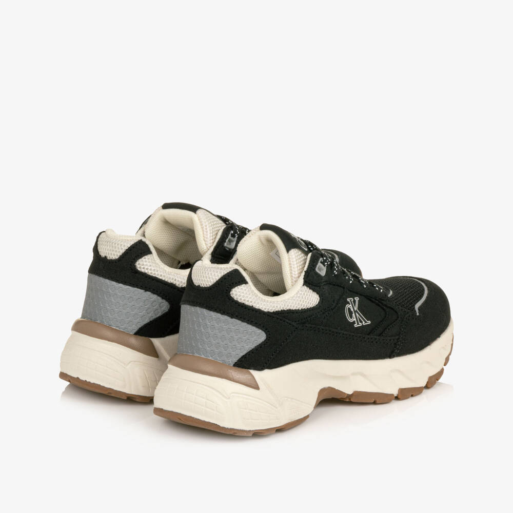 Calvin Klein-Black CK Logo Tennis Trainers | Childrensalon