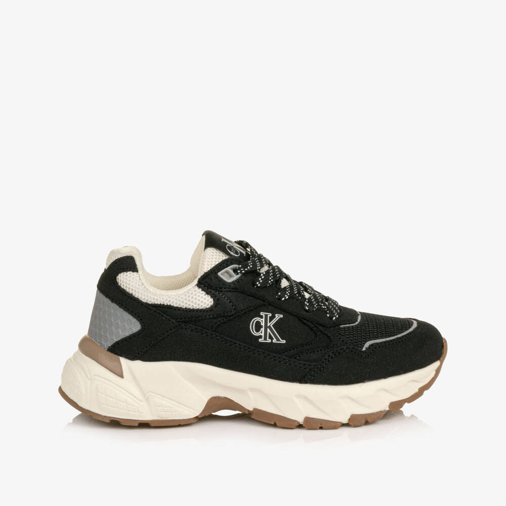 Calvin Klein-Black CK Logo Tennis Trainers | Childrensalon