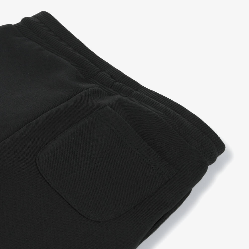 Calvin Klein-Black Cotton Joggers With Small White Logo | Childrensalon