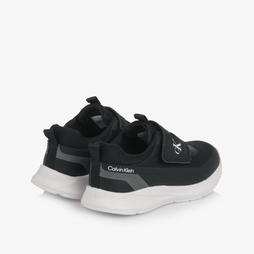 Calvin Klein-Black Mesh Trainers with Velcro Fastening | Childrensalon