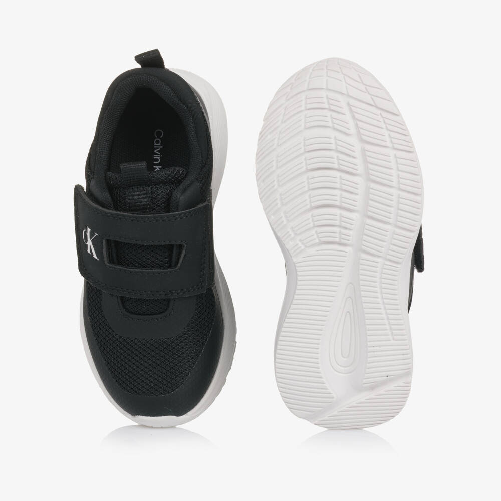 Calvin Klein-Black Mesh Trainers with Velcro Fastening | Childrensalon