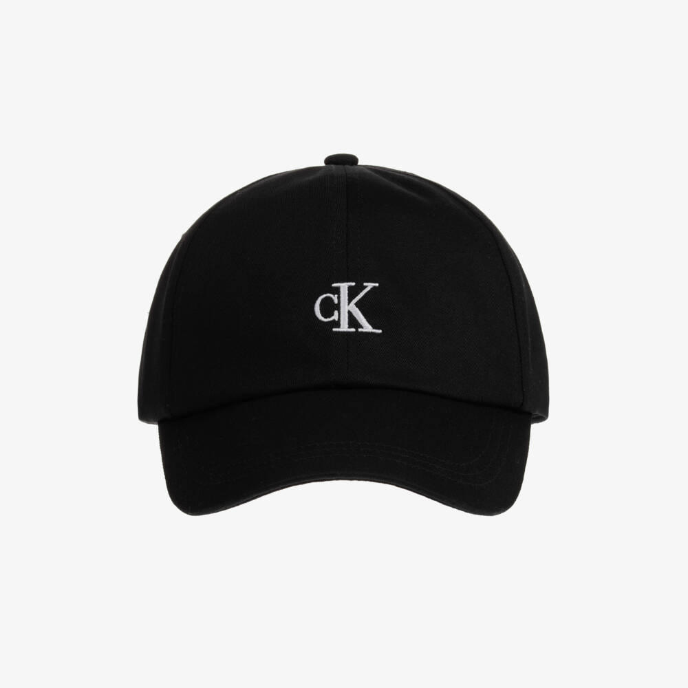 Calvin Klein-كاب بشعار CK قطن عضوي لون أسود | Childrensalon