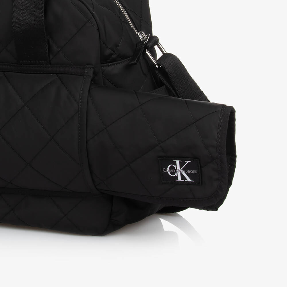Calvin Klein-Black Quilted Changing Bag (43cm) | Childrensalon