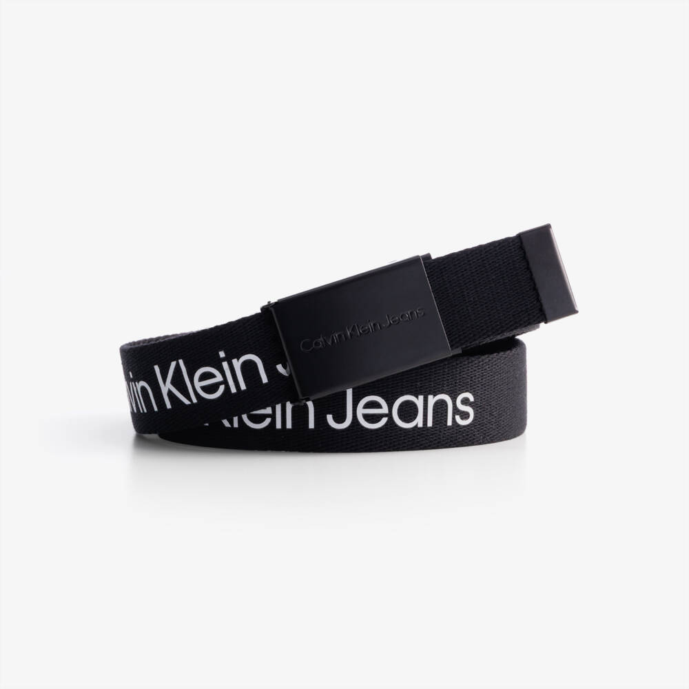 Calvin Klein-حزام ويب لون أبيض وأسود | Childrensalon