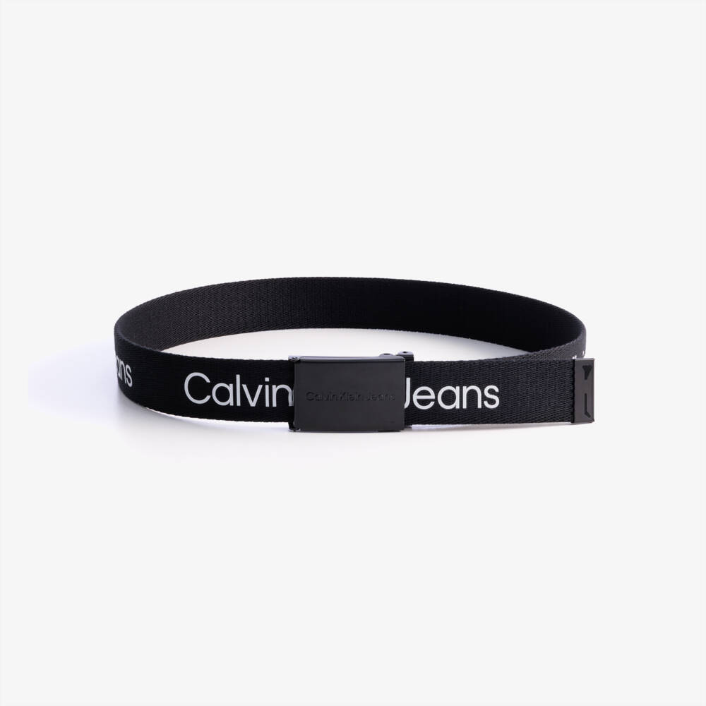 Calvin Klein-حزام ويب لون أبيض وأسود | Childrensalon