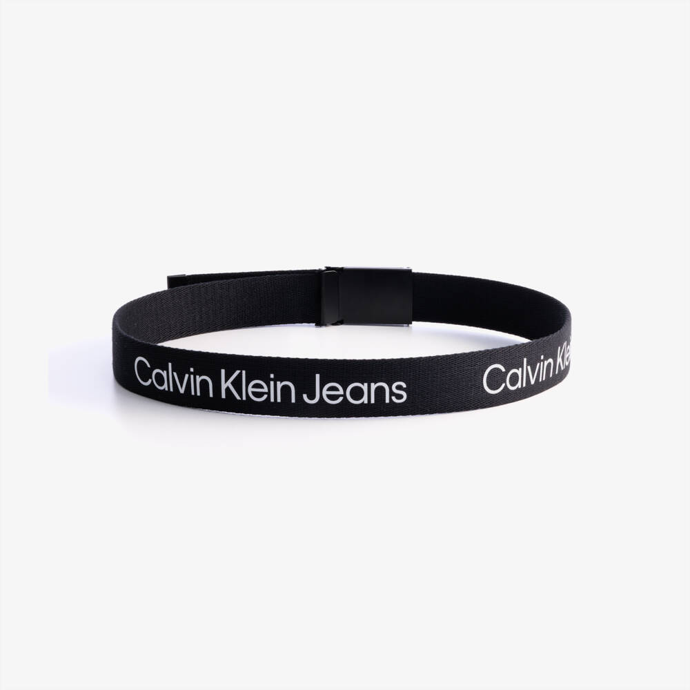 Calvin Klein-حزام ويب لون أبيض وأسود | Childrensalon