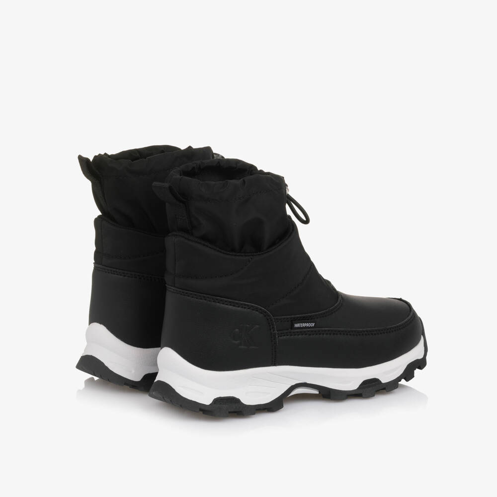 Calvin Klein-Black & White Snow Boots with Toggle & Zip | Childrensalon