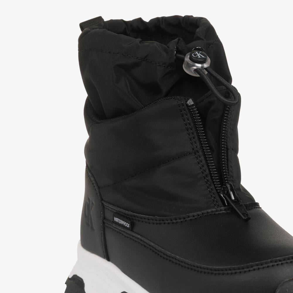 Calvin Klein-Black & White Snow Boots with Toggle & Zip | Childrensalon