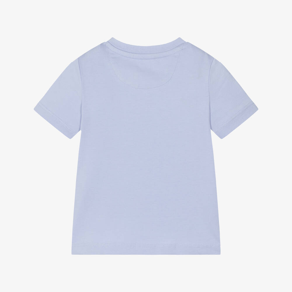 Calvin Klein-Blue Cotton Jersey Monogram Logo T-Shirt | Childrensalon