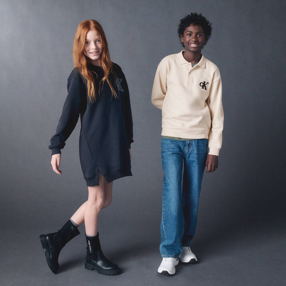 Calvin Klein-Boys Beige Cotton Piqué Polo Shirt | Childrensalon