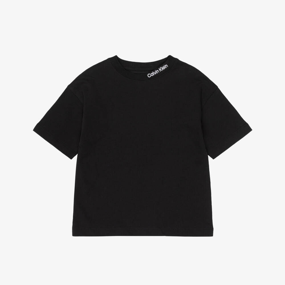 Calvin Klein-Boys Black & Beige Cotton T-Shirts (2 Pack) | Childrensalon
