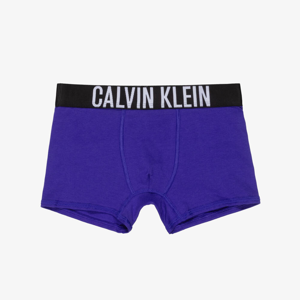 Calvin Klein-Boys Black & Blue Cotton Boxer Shorts (3 Pack) | Childrensalon