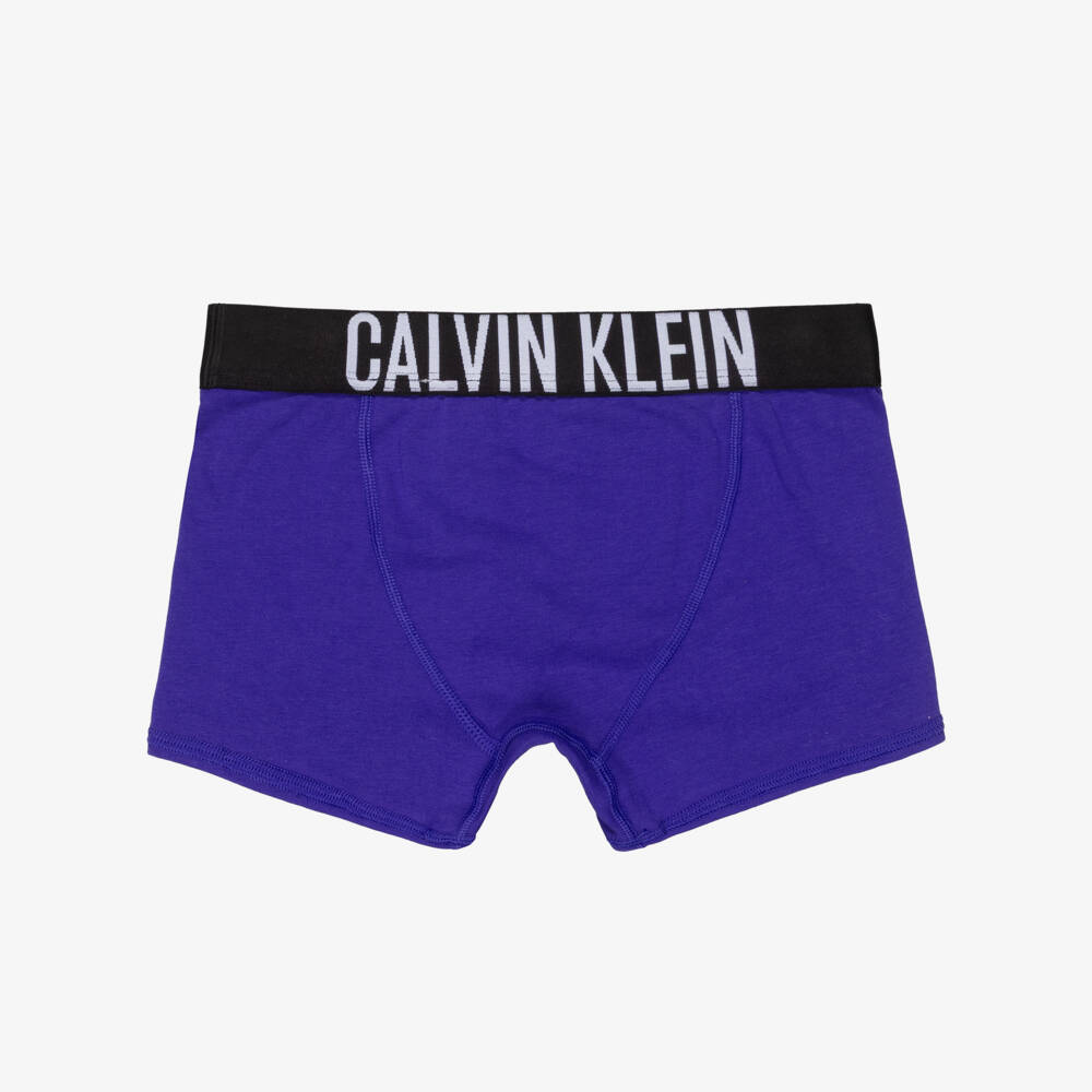 Calvin Klein-Boys Black & Blue Cotton Boxer Shorts (3 Pack) | Childrensalon