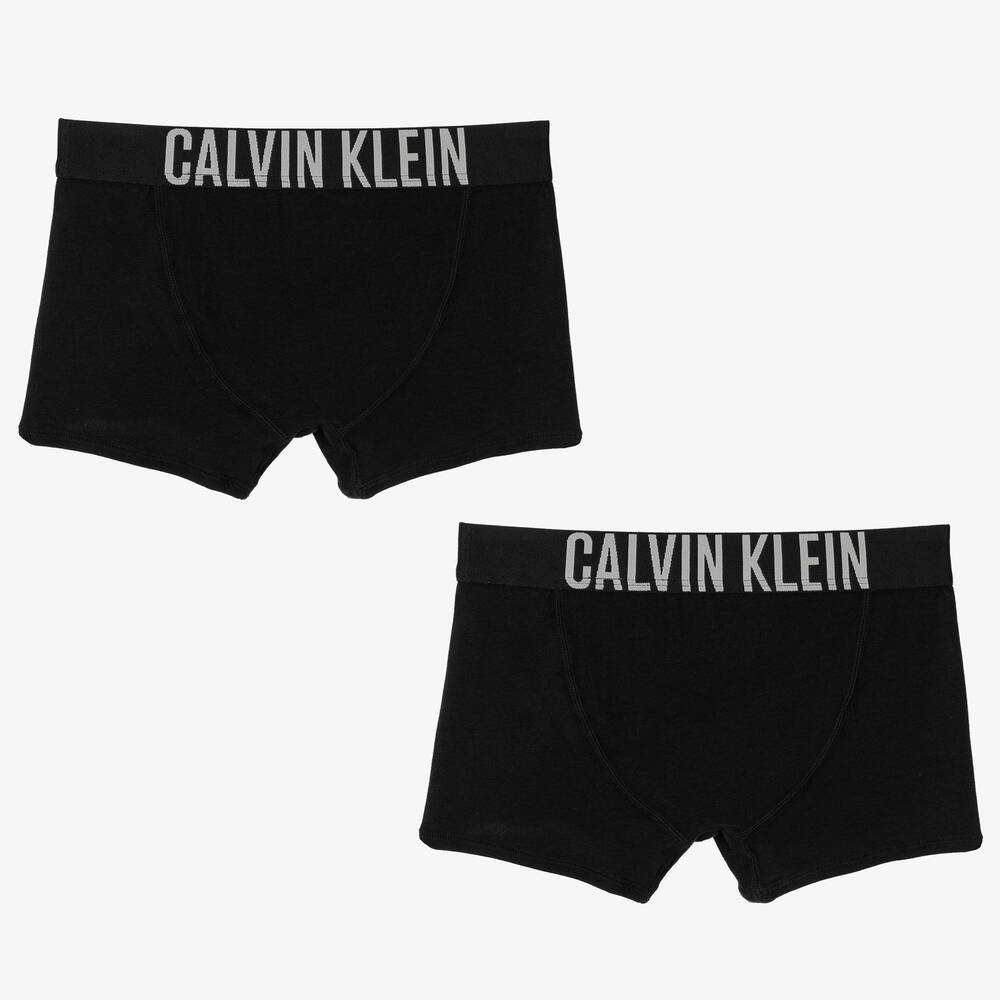 Calvin Klein-Boys Black Cotton Boxers (2 Pack) | Childrensalon
