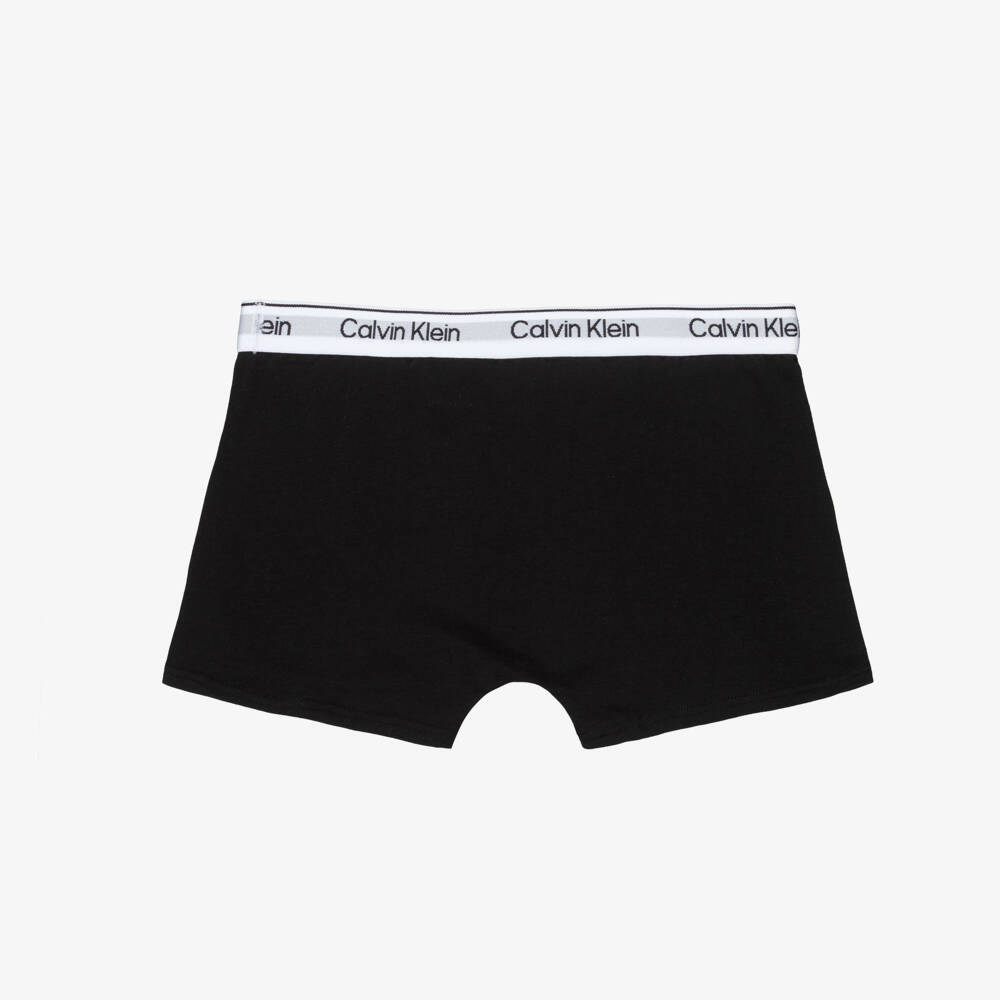 Calvin Klein-Boys Black Cotton Jersey Boxer Shorts (5 Pack) | Childrensalon