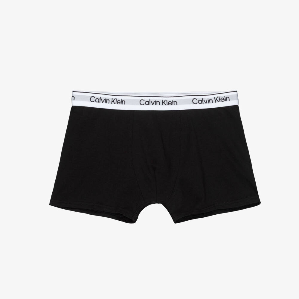 Calvin Klein-Boys Black Cotton Jersey Boxer Shorts (5 Pack) | Childrensalon