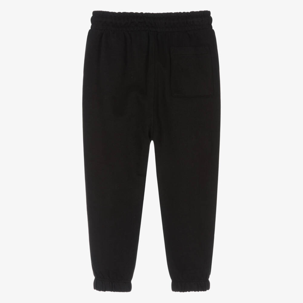 Calvin Klein-Boys Black Cotton Pintuck Joggers with White Logo | Childrensalon