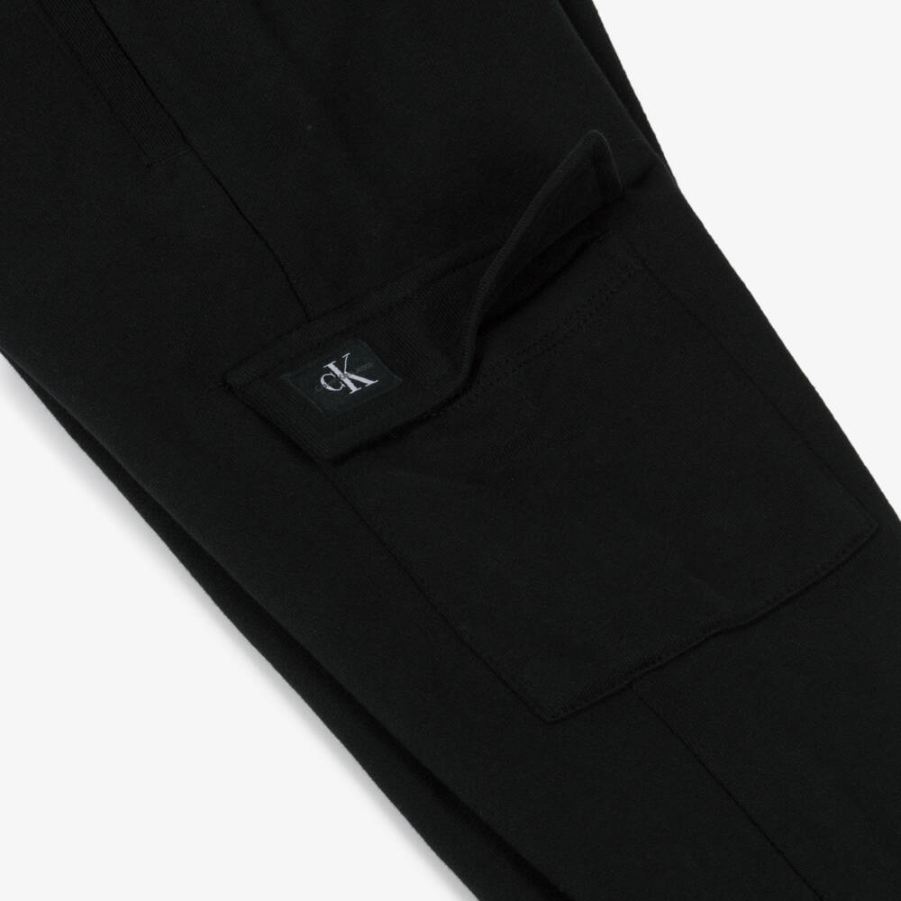 Calvin Klein-Boys Black Cotton T-Shirt & Joggers Set with Monogram Logo | Childrensalon