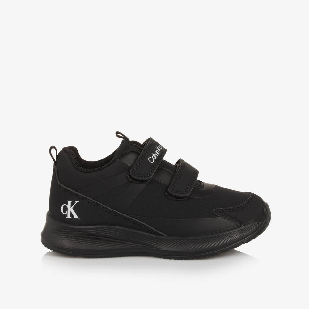 Calvin Klein-Boys Black Double Velcro Trainers | Childrensalon