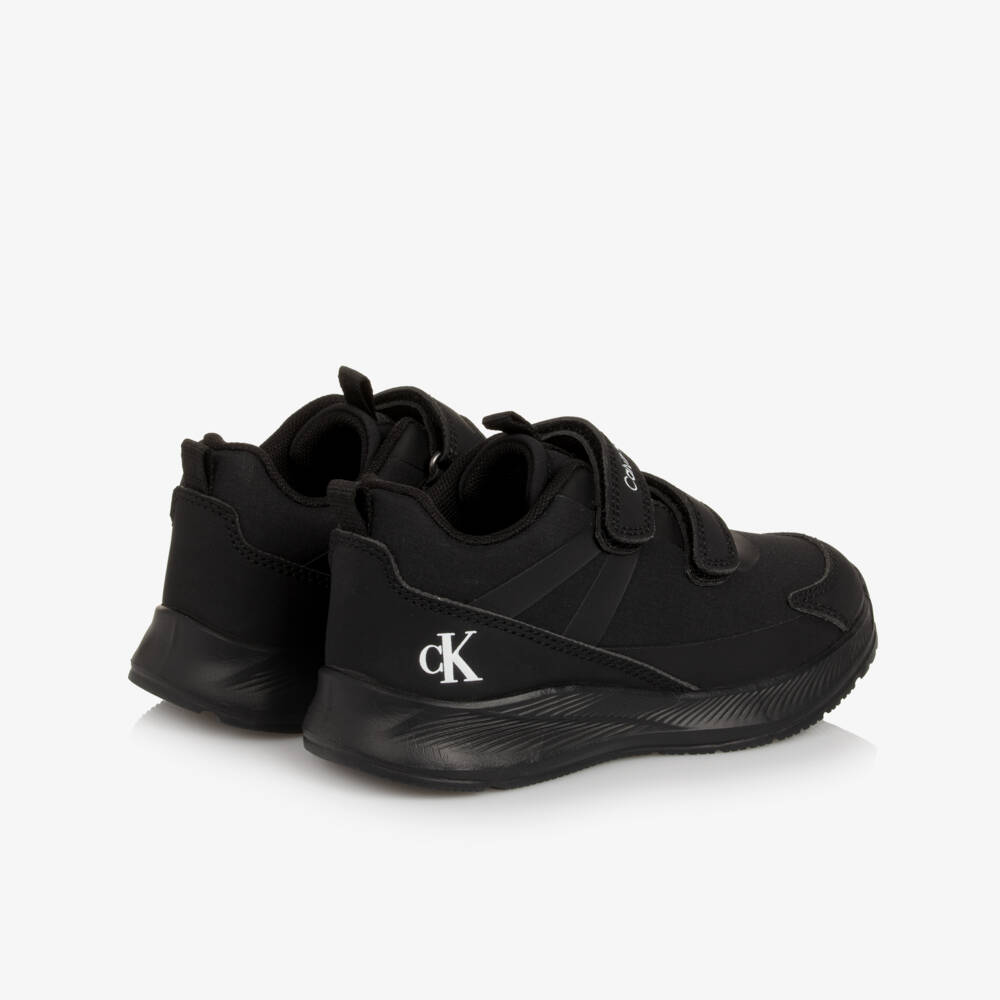 Calvin Klein-Boys Black Double Velcro Trainers | Childrensalon