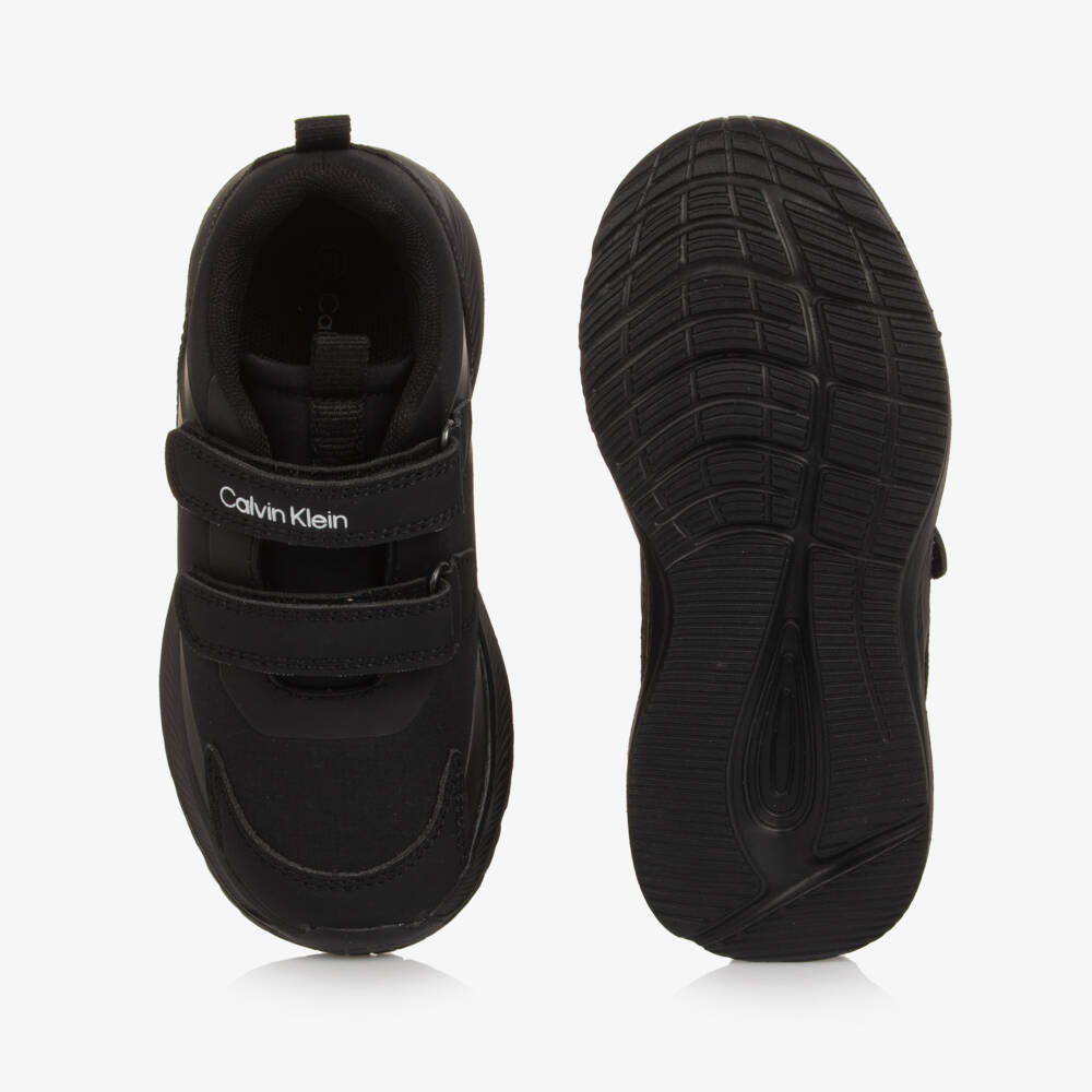 Calvin Klein-Boys Black Double Velcro Trainers | Childrensalon