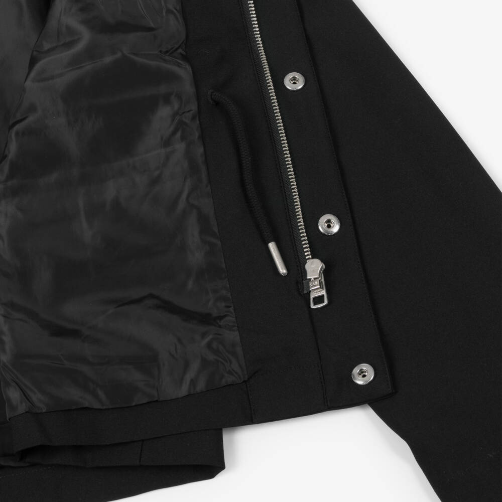 Calvin Klein-Boys Black Field Jacket with Foldable Hood | Childrensalon