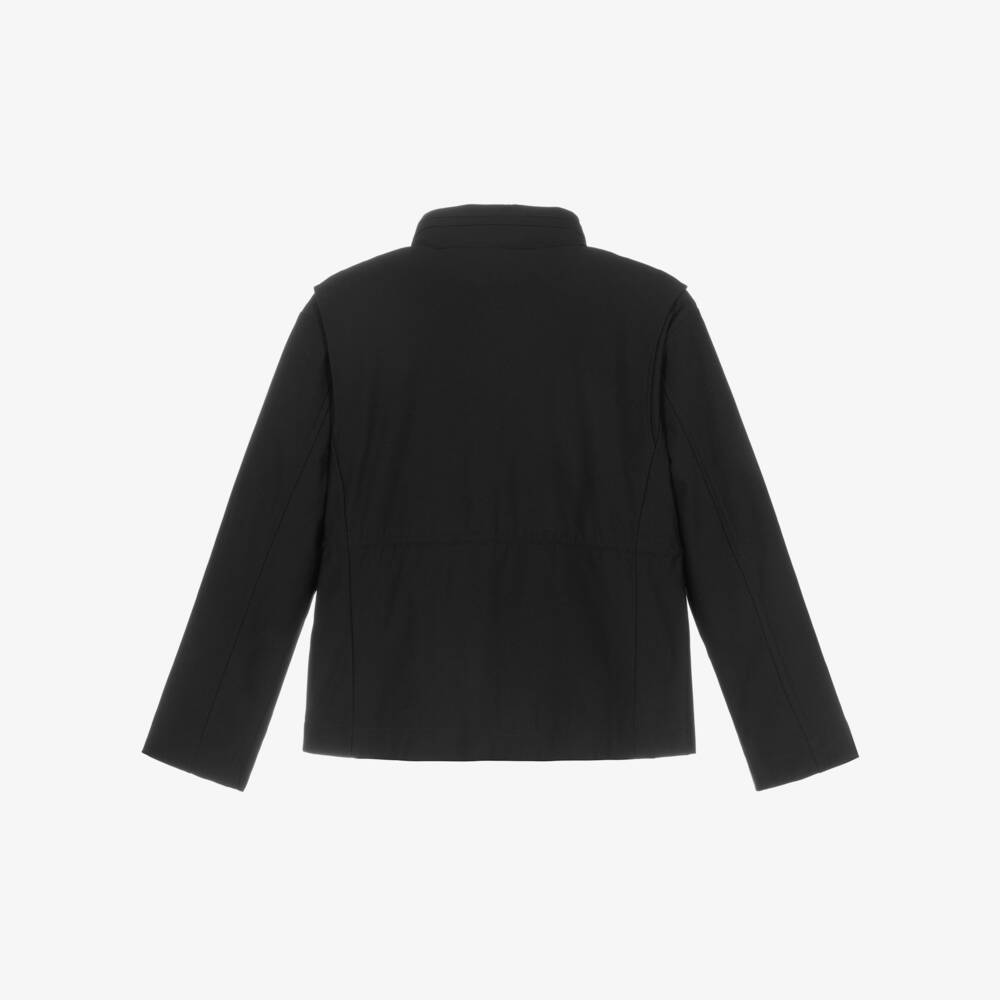 Calvin Klein-Boys Black Field Jacket with Foldable Hood | Childrensalon