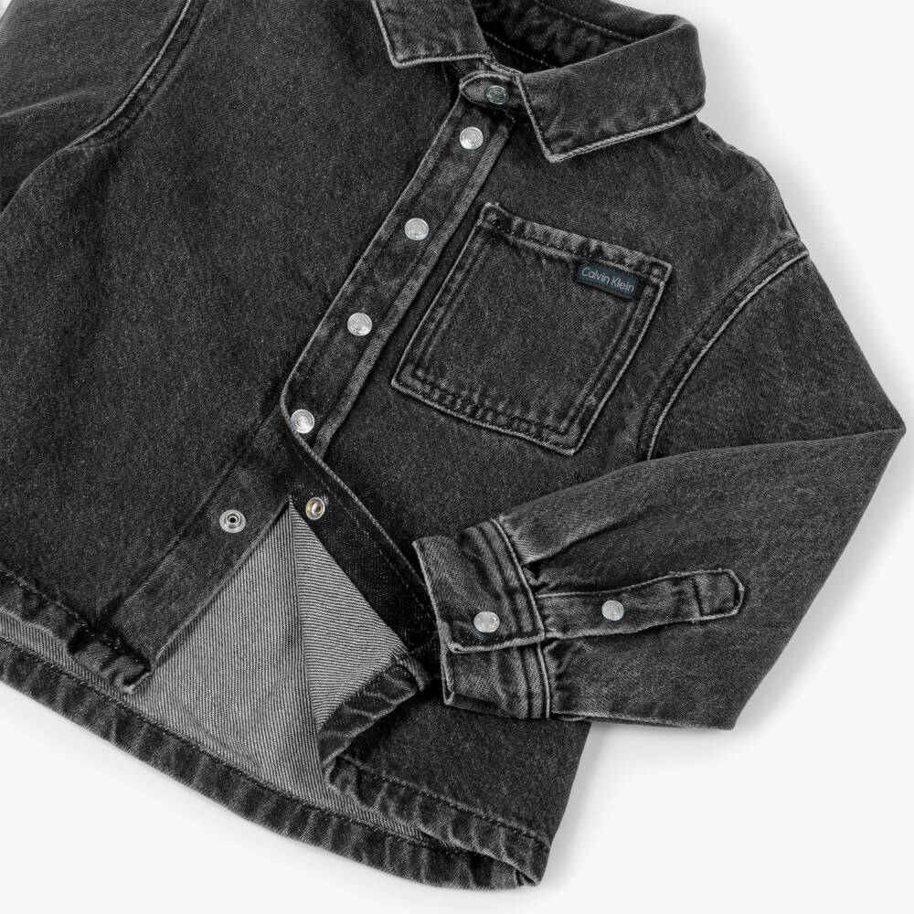 Calvin Klein-Рубашка черная из денима для мальчиков | Childrensalon