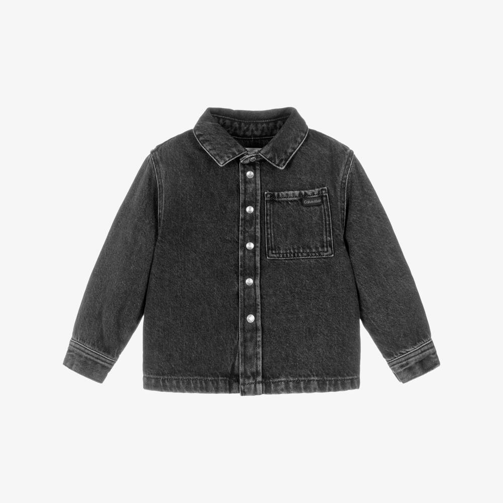 Calvin Klein-Рубашка черная из денима для мальчиков | Childrensalon