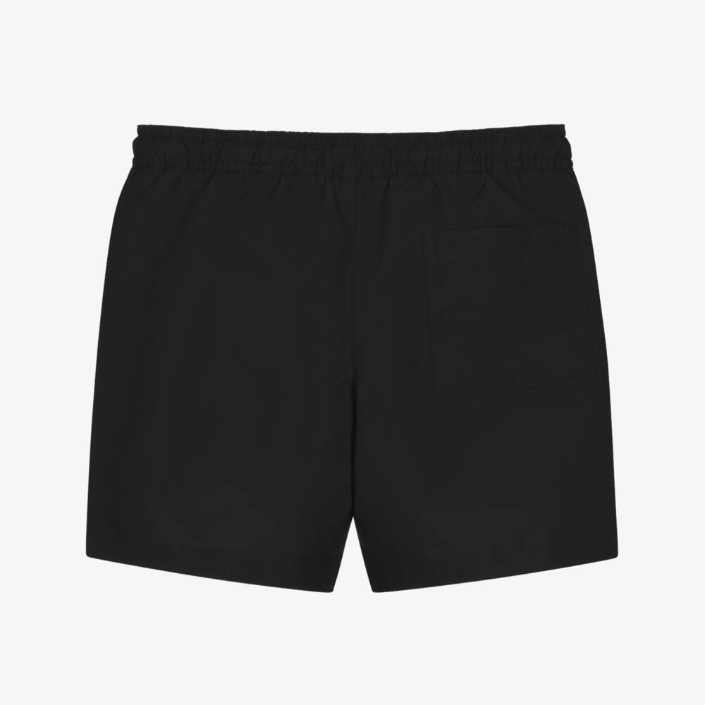 Calvin Klein-Boys Black & White Logo Swim Shorts | Childrensalon